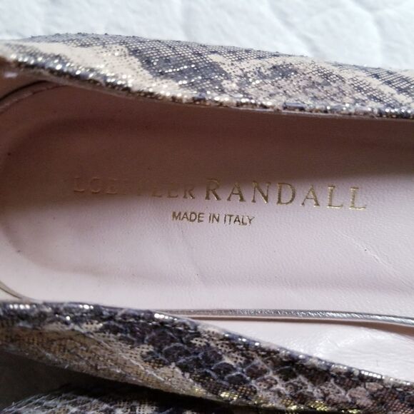 Loeffler Randall snakskin flats metallic embossed - Picture 7 of 10